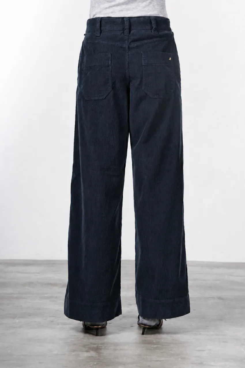 Mason's New York Wide chinos mørkeblå fløjl