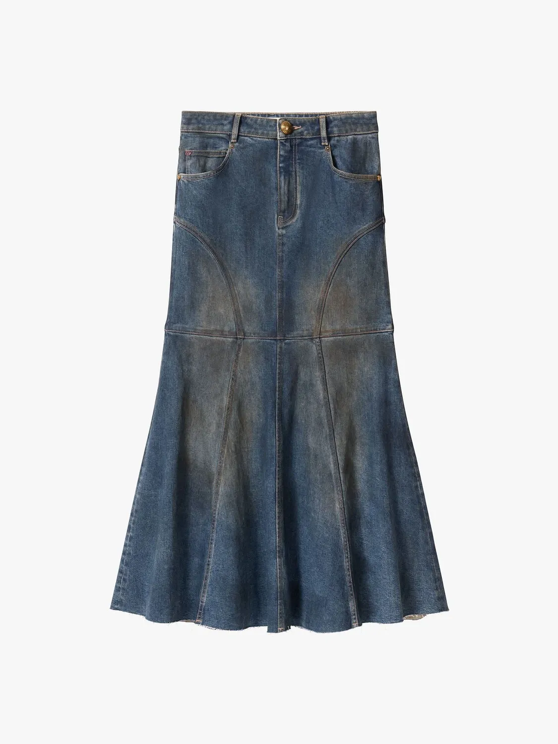 Miss Sixty Mermaid denimnederdel blå slidt vask