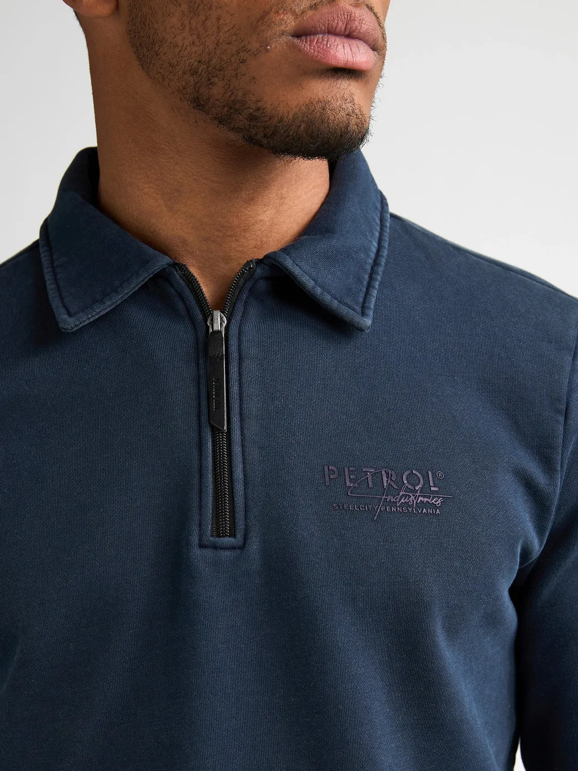 Petrol Industries Millhall sweater Cedar Brown lynlås