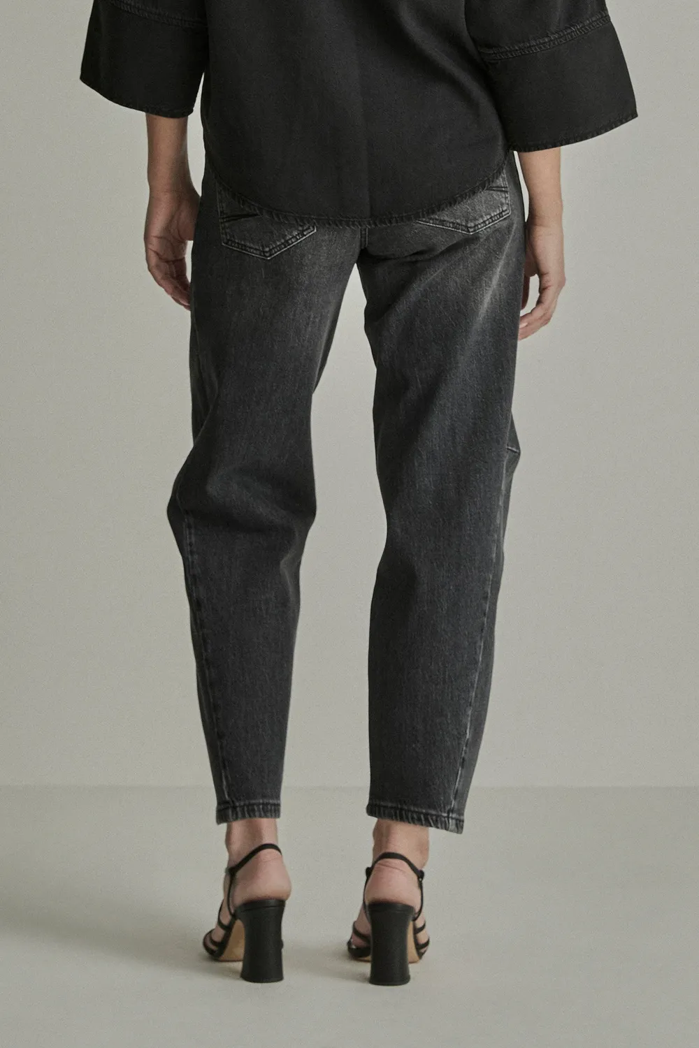 Para Mi Coco jeans Shadow Black barrel ekstra høj talje