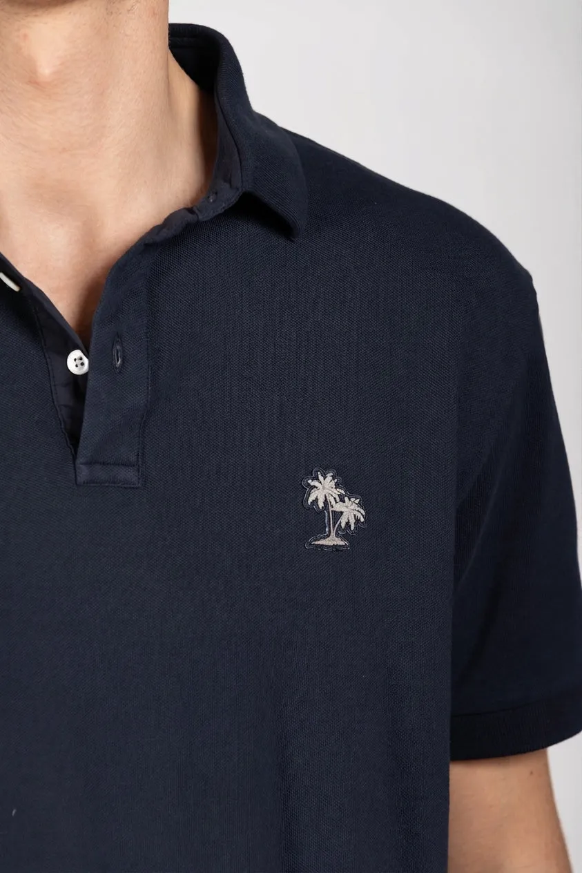 Mason's Leopardi polo navy piqué bomuld