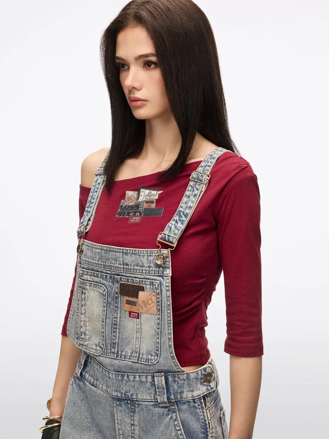 Miss Sixty Multi-Patch Denim buksedragt blå hamp