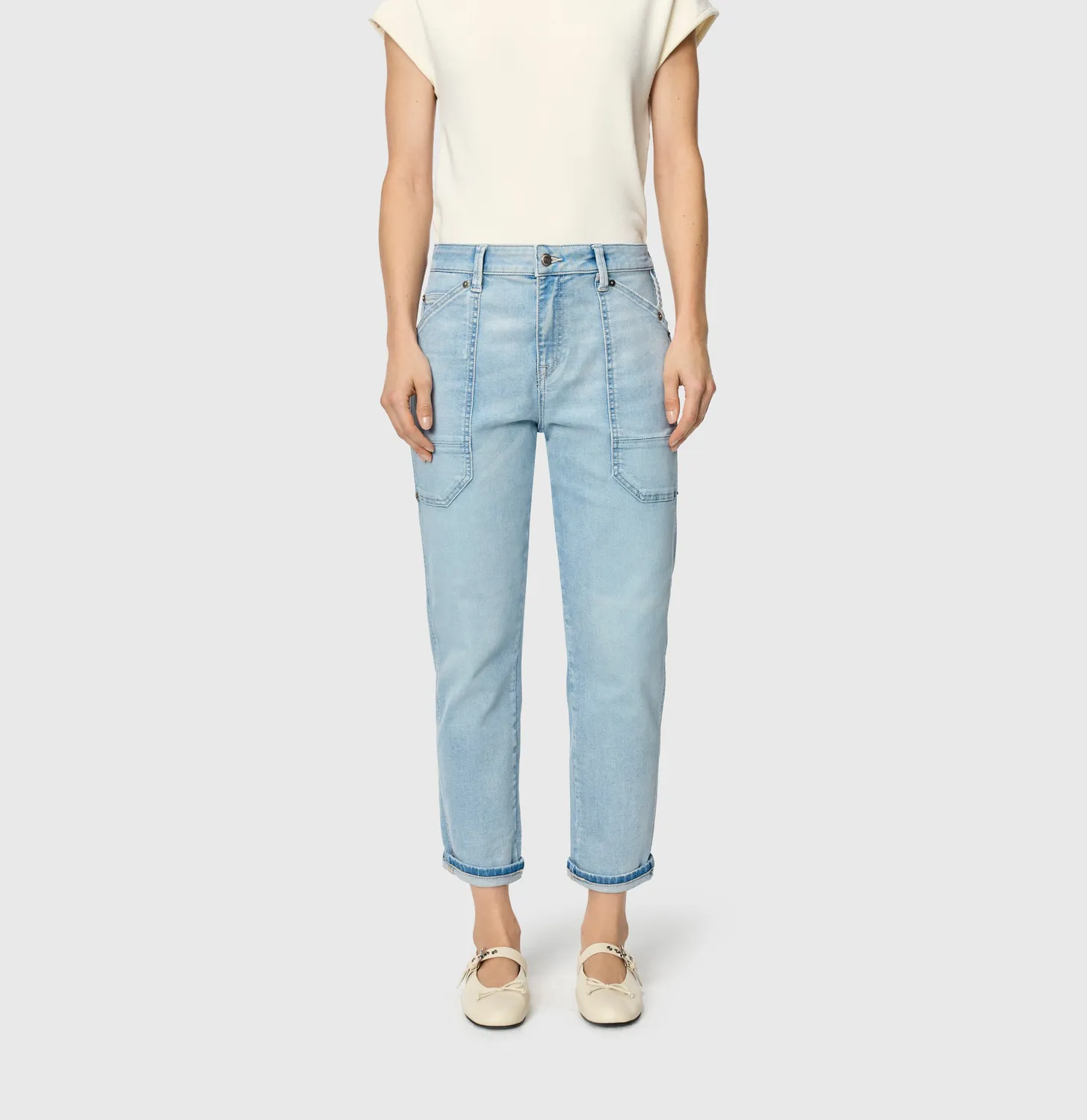 MAC Iowa Baggy jeans lyseblå cropped relaxed