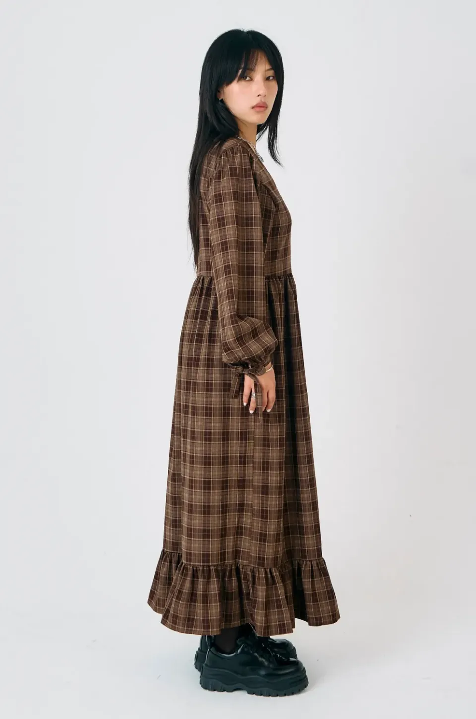 The Ragged Priest Shire Check maxikjole 10 brun tern