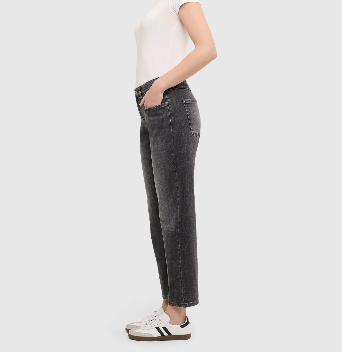 MAC Gina Straight 5877 jeans grå straight fit