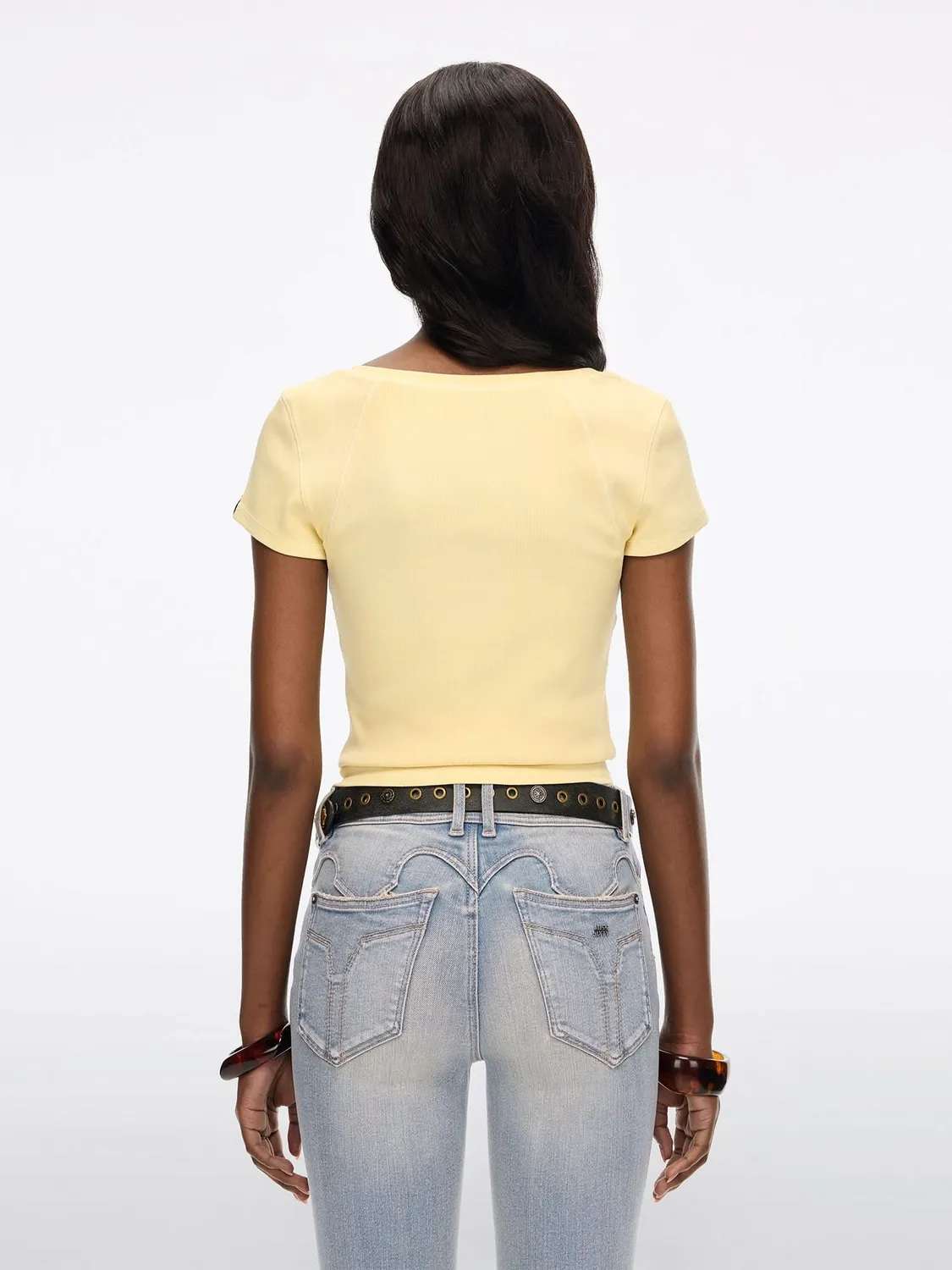 Miss Sixty Kiss Me Lip Print t-shirt hvid slim U-hals