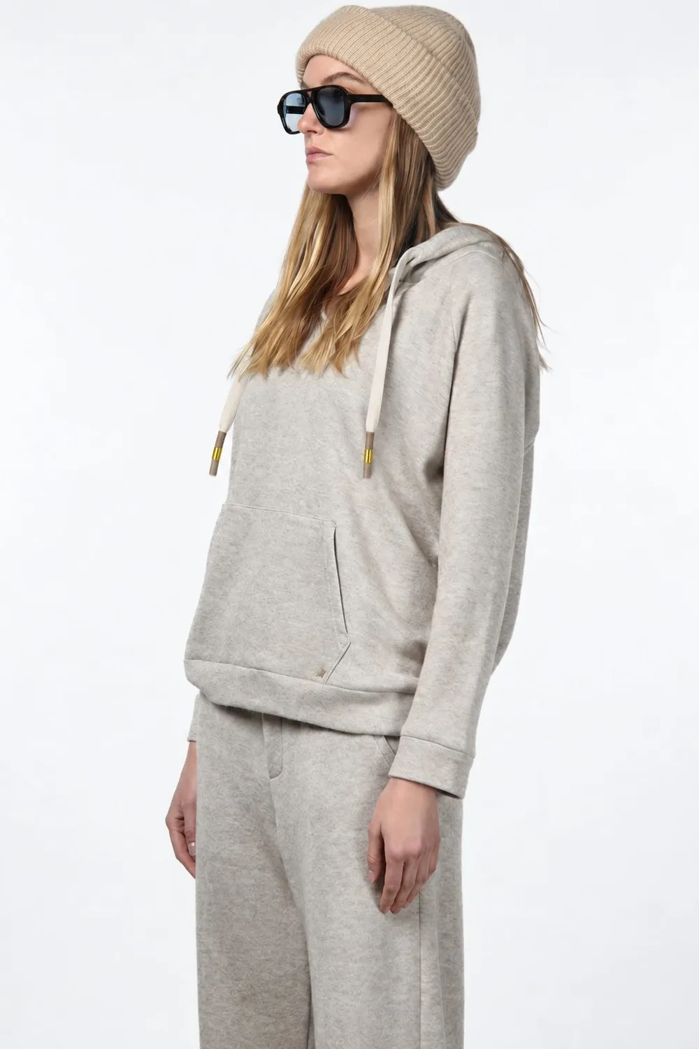 Mason's Hoodie sweatshirt beige strik dame