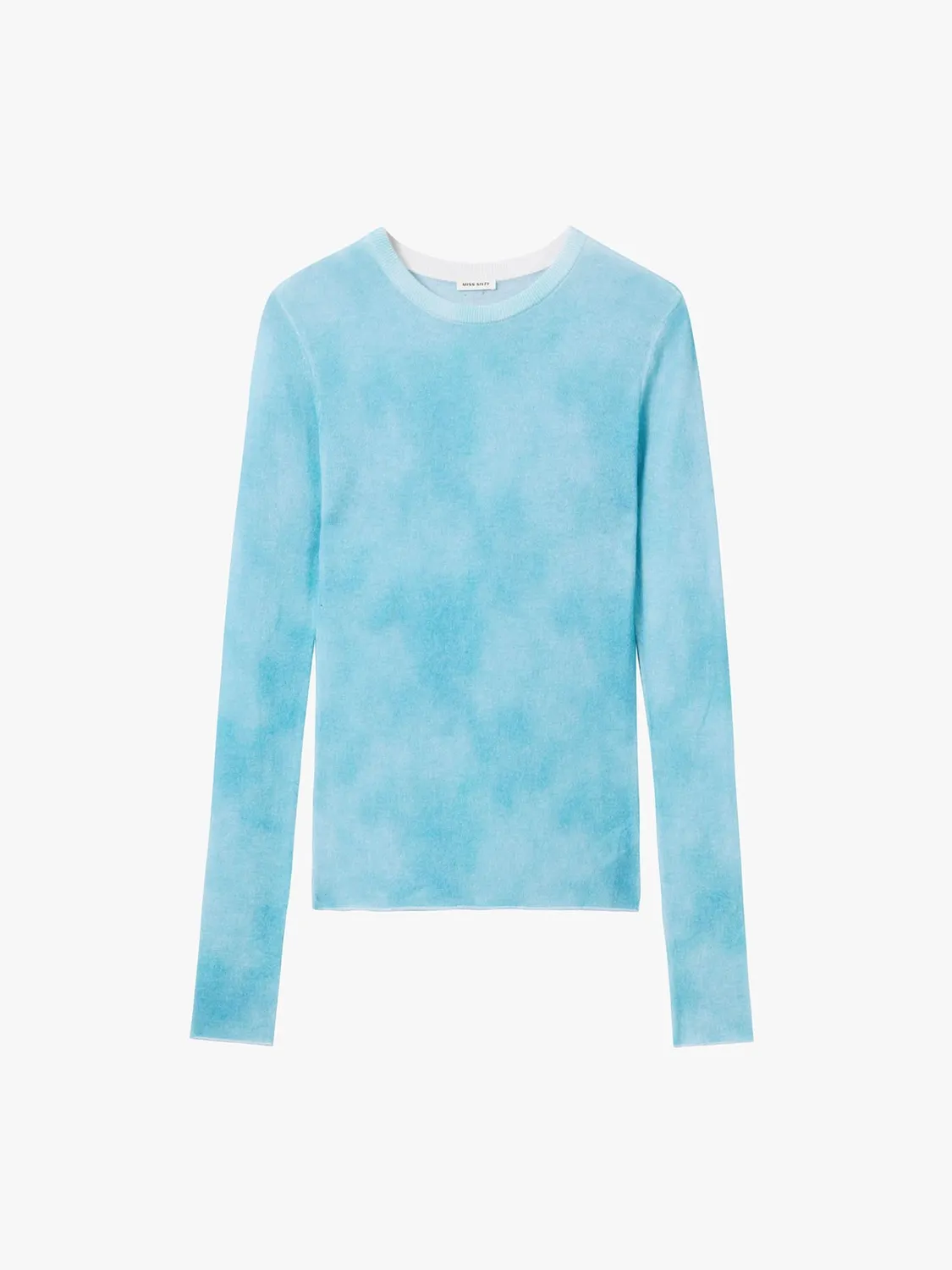 Miss Sixty gradient striktrøje uld lyseblå – cropped slim fit