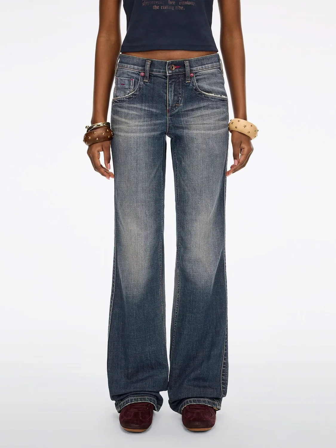 Miss Sixty Tommy flare jeans vintage blå stretch