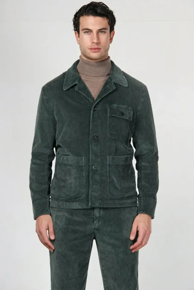 Mason's Work Jacket overshirt mørkegrøn fløjl
