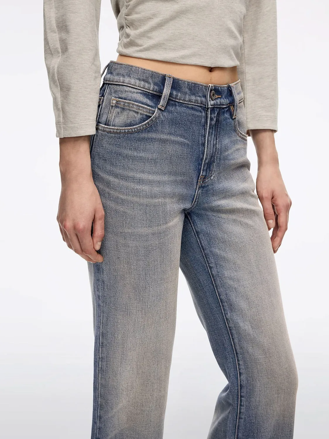 Miss Sixty Flare jeans nostalgisk blå slidte høj talje