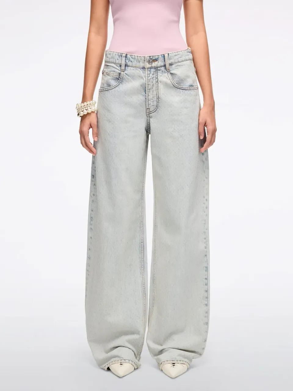 Miss Sixty Barrel jeans light blue rhinsten carrot-leg