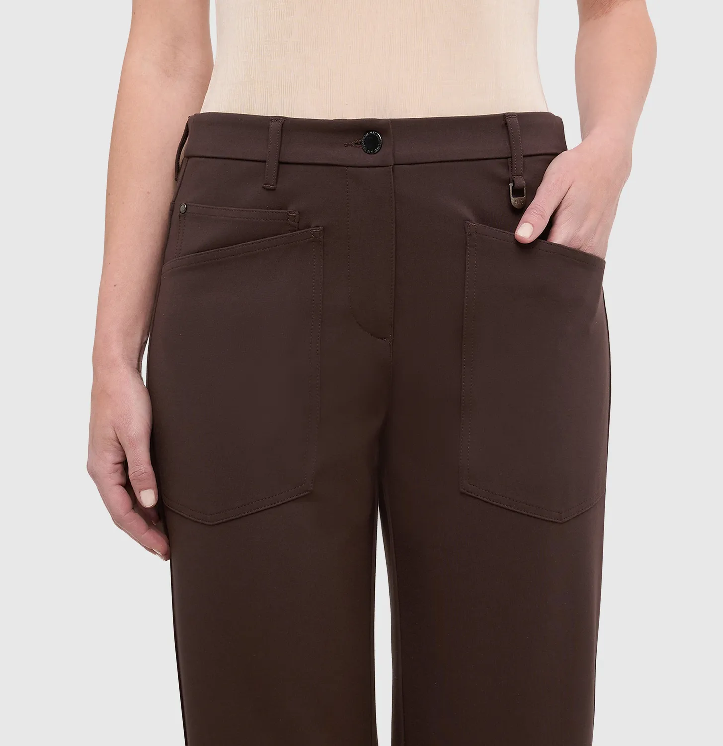MAC Baggy Smart jerseybukser brun loose fit