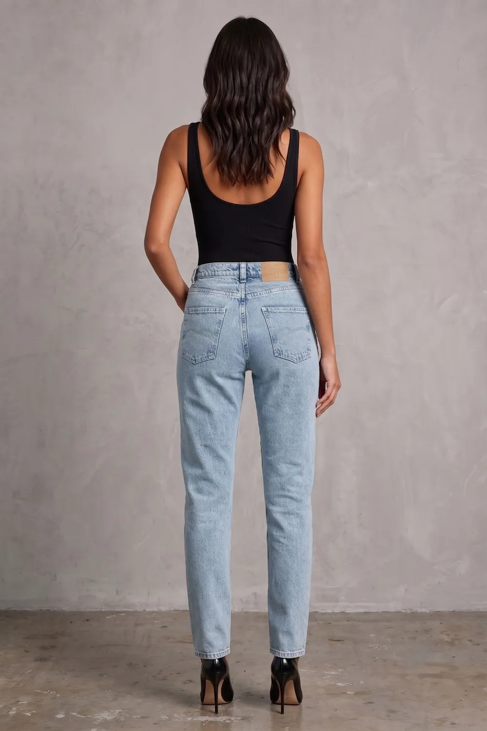 Organsk Aqua Ocean Breeze jeans dame høj talje