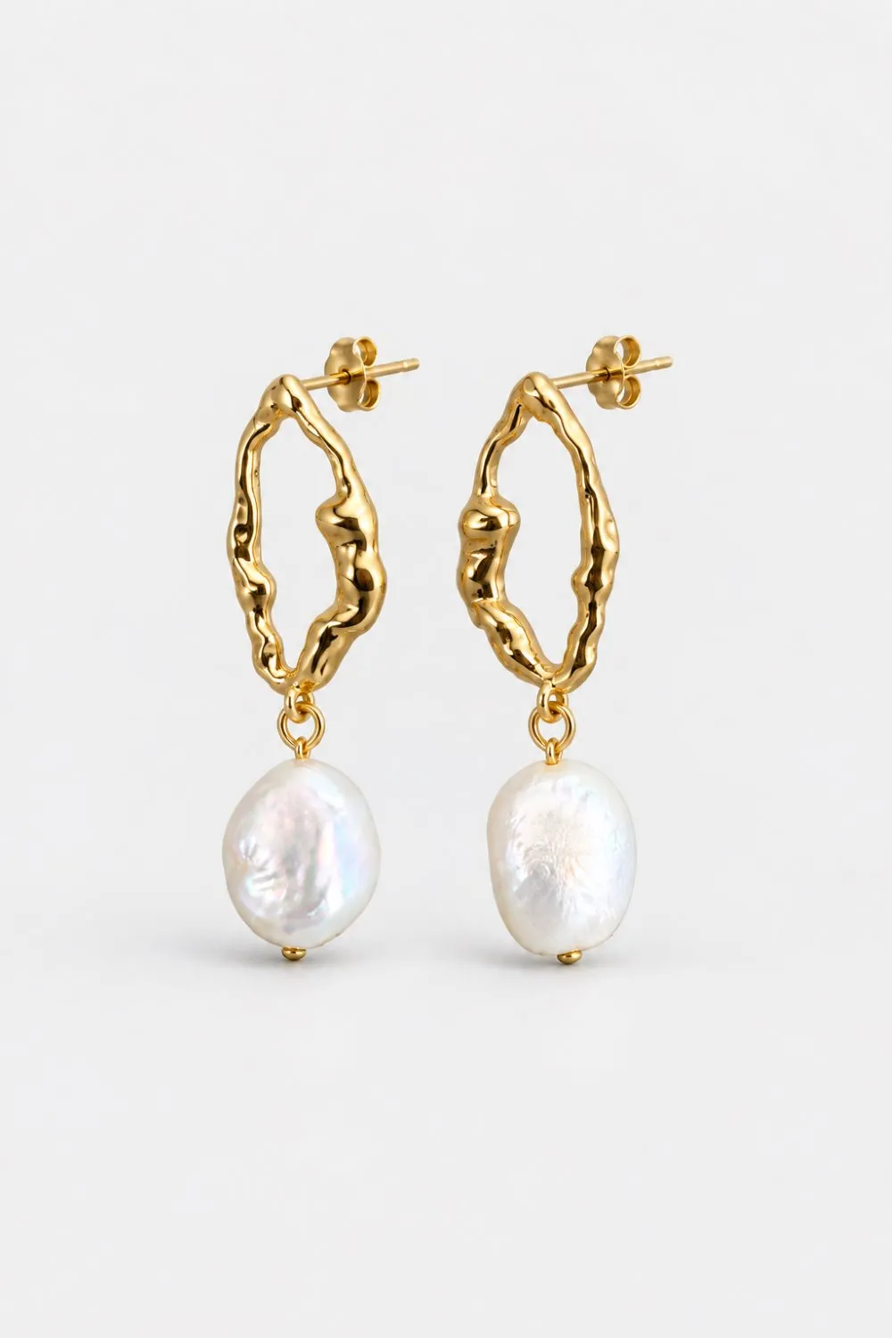 Organsk Baroque Pearl Drop øreringe sølv perle
