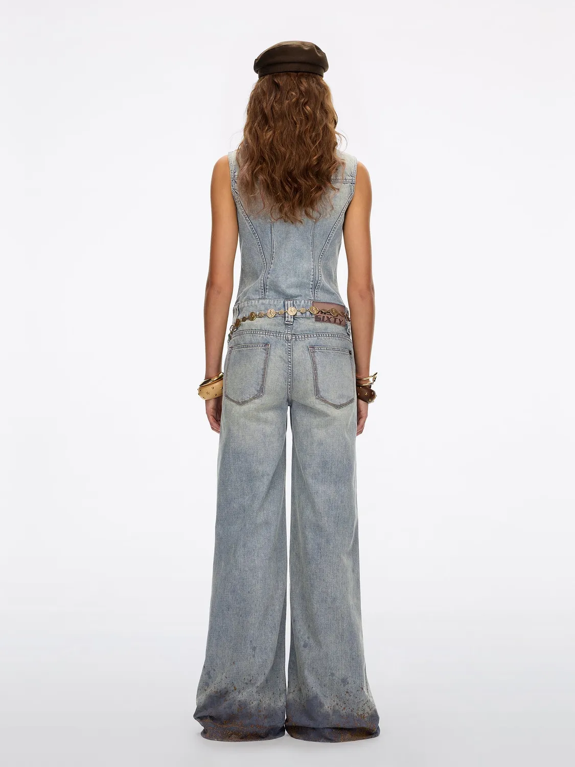 Miss Sixty denim buksedragt blue lige ben bomuld