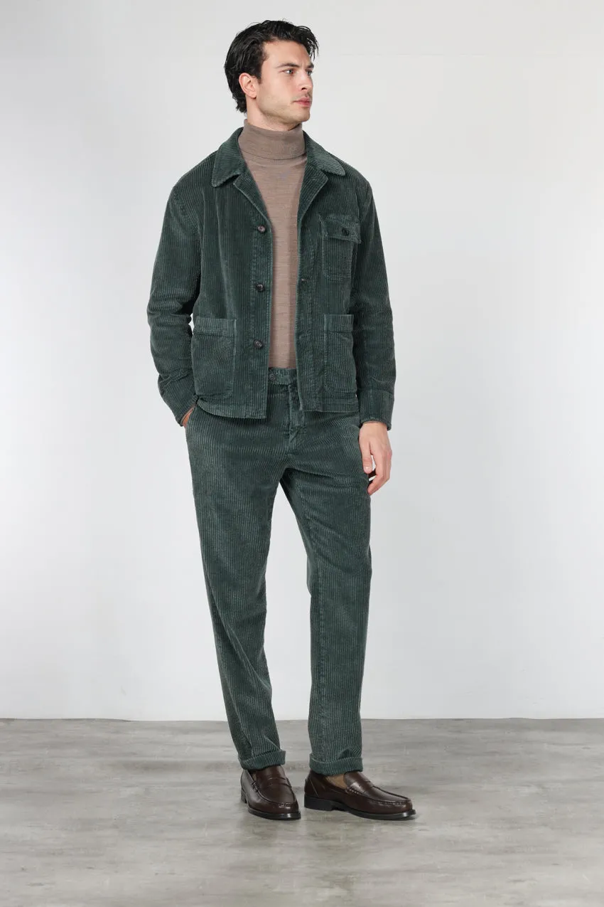 Mason's Paris chinos mørkegrøn carrot bred fløjl