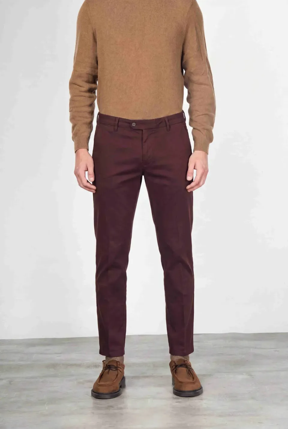 Mason's Torino Flex chinobukser bordeaux satin slim
