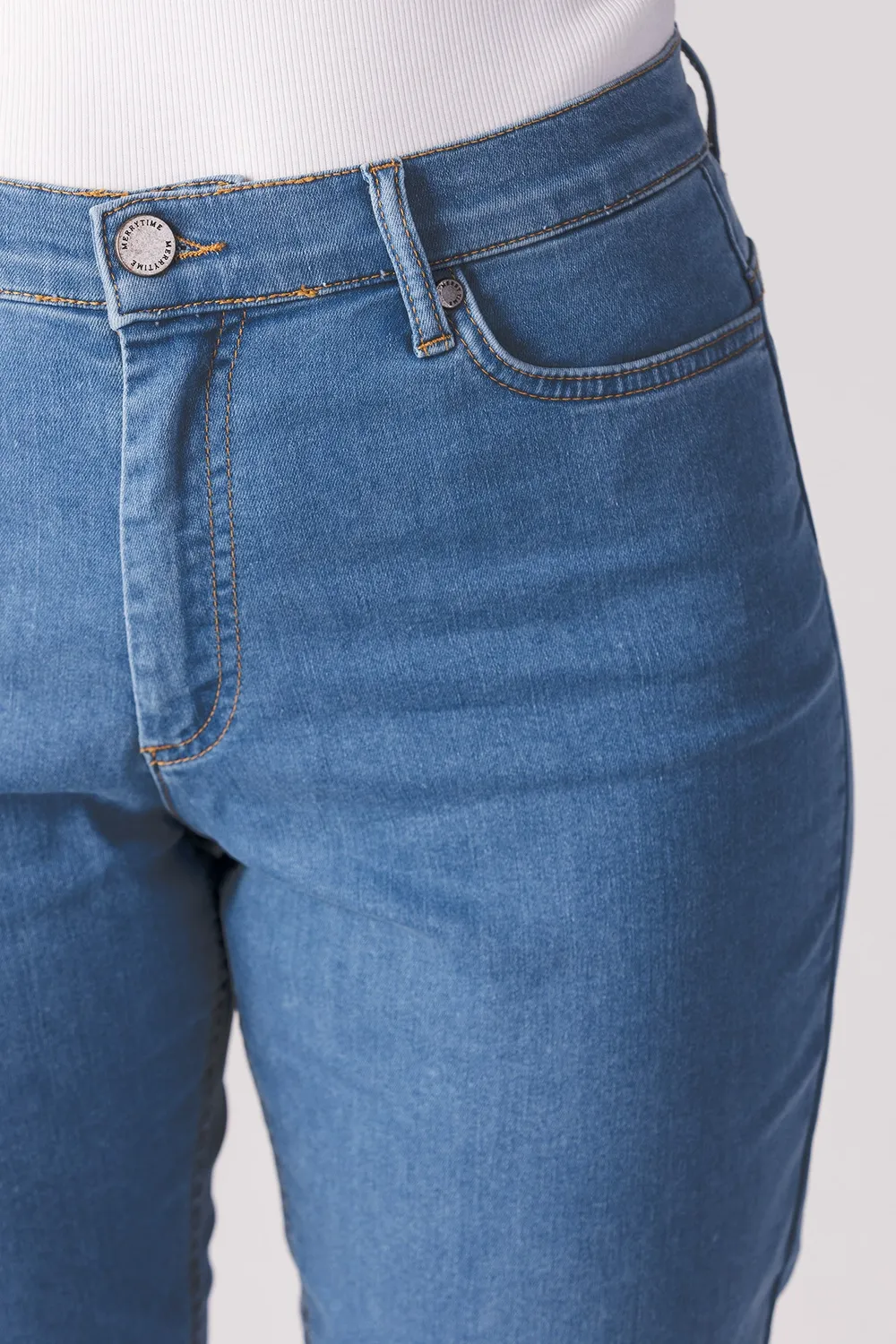 Merrytime 15661-432-20 Slim shorts lys denim stræk