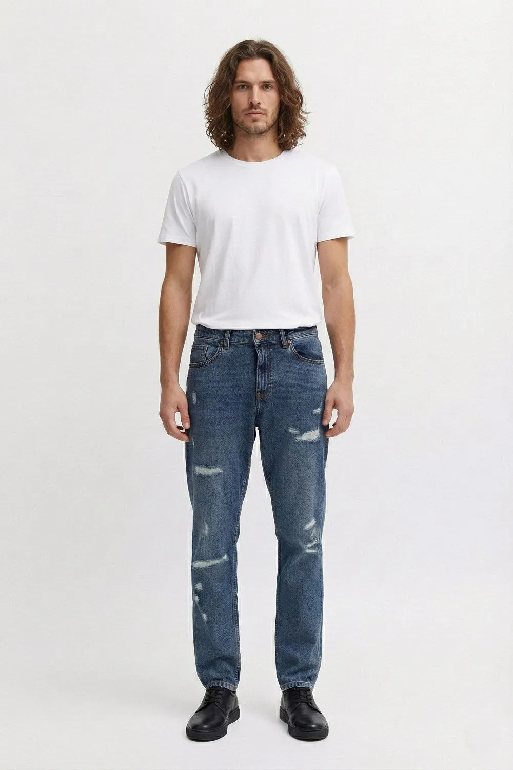 Organsk Atlantic Crisp Air jeans herre tapered rips