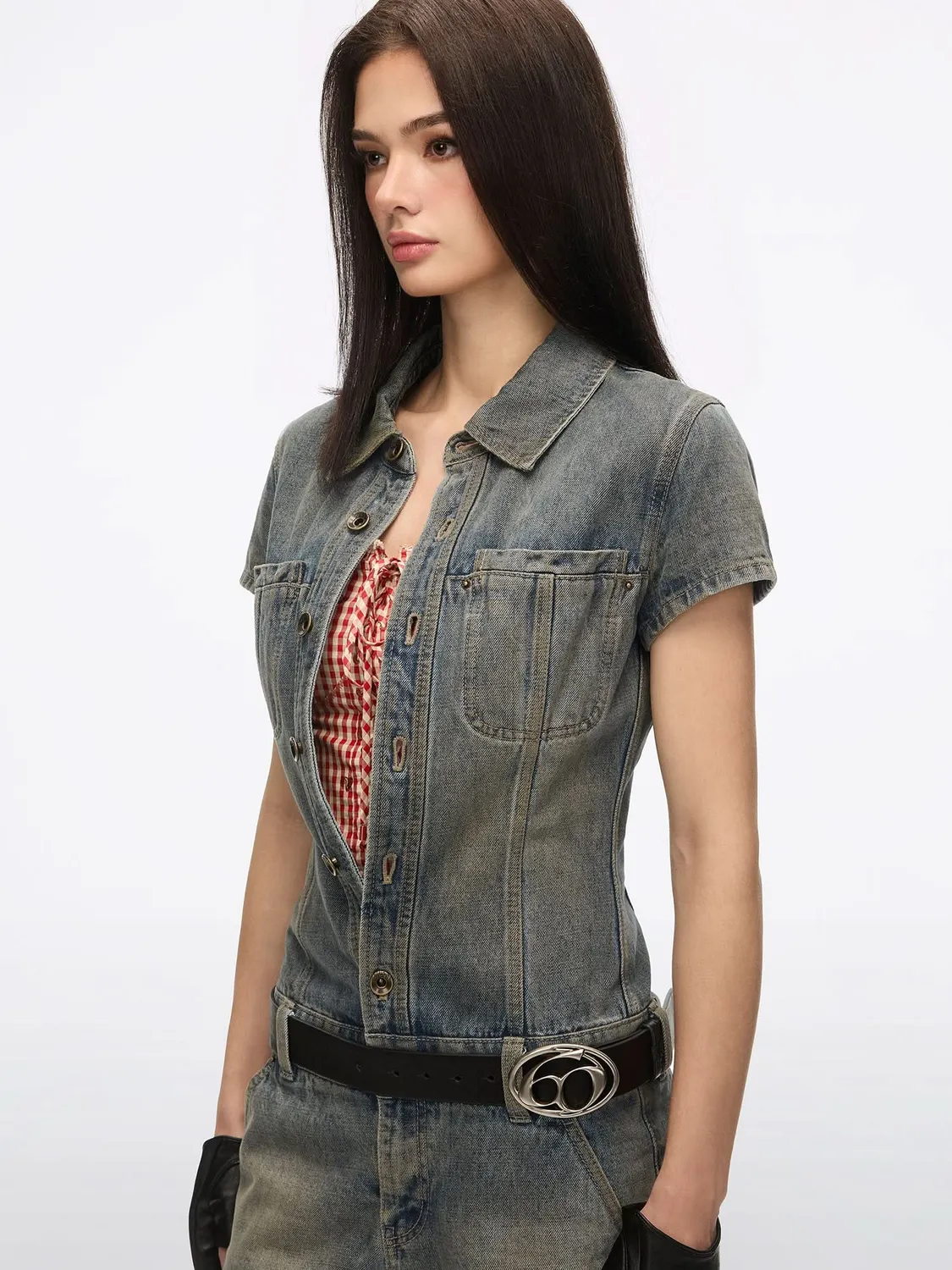 Miss Sixty 6M2JJ41700F89 denimbuksedragt blå patch