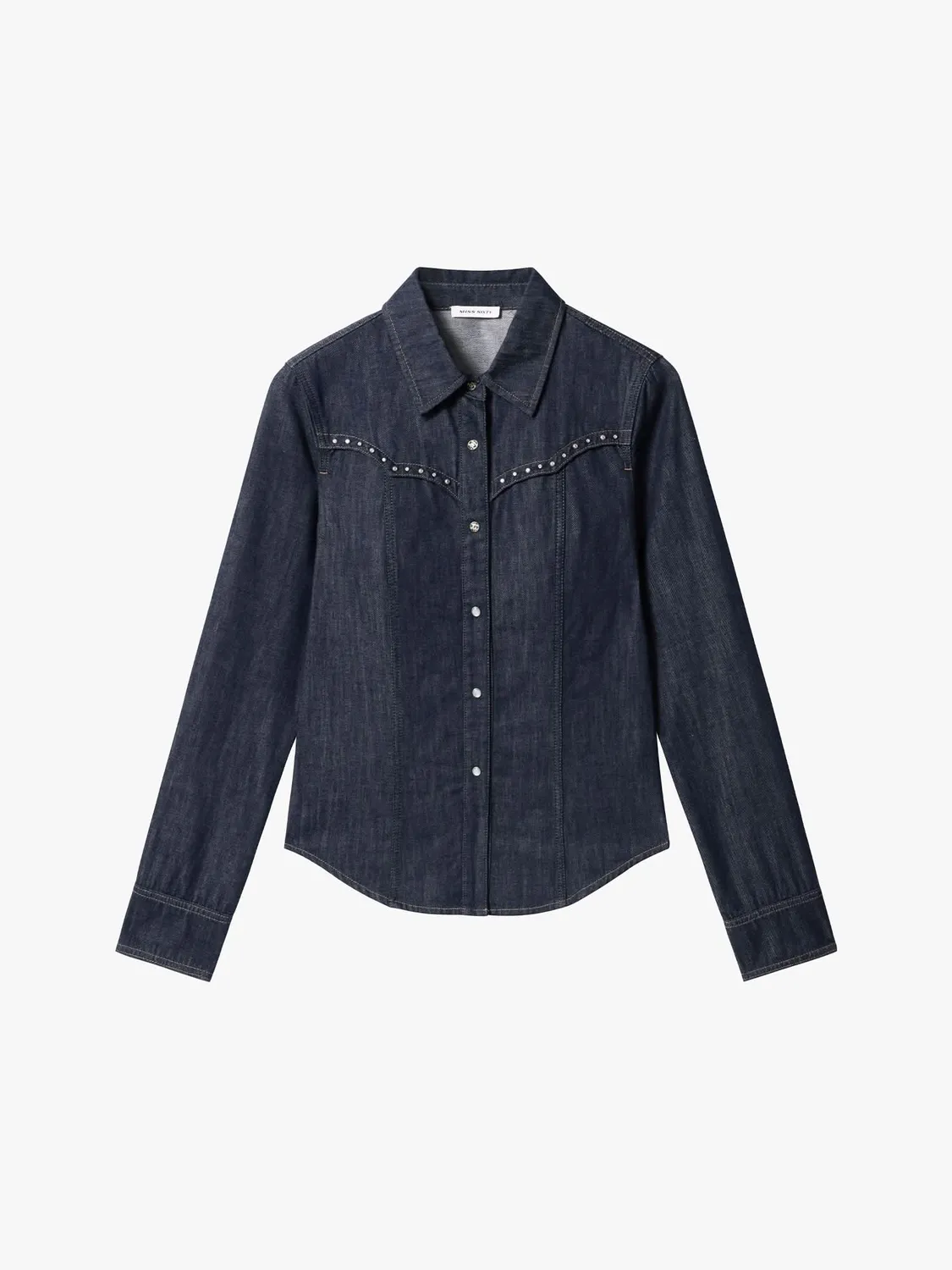 Miss Sixty Studded denimskjorte mørkeblå med nitter