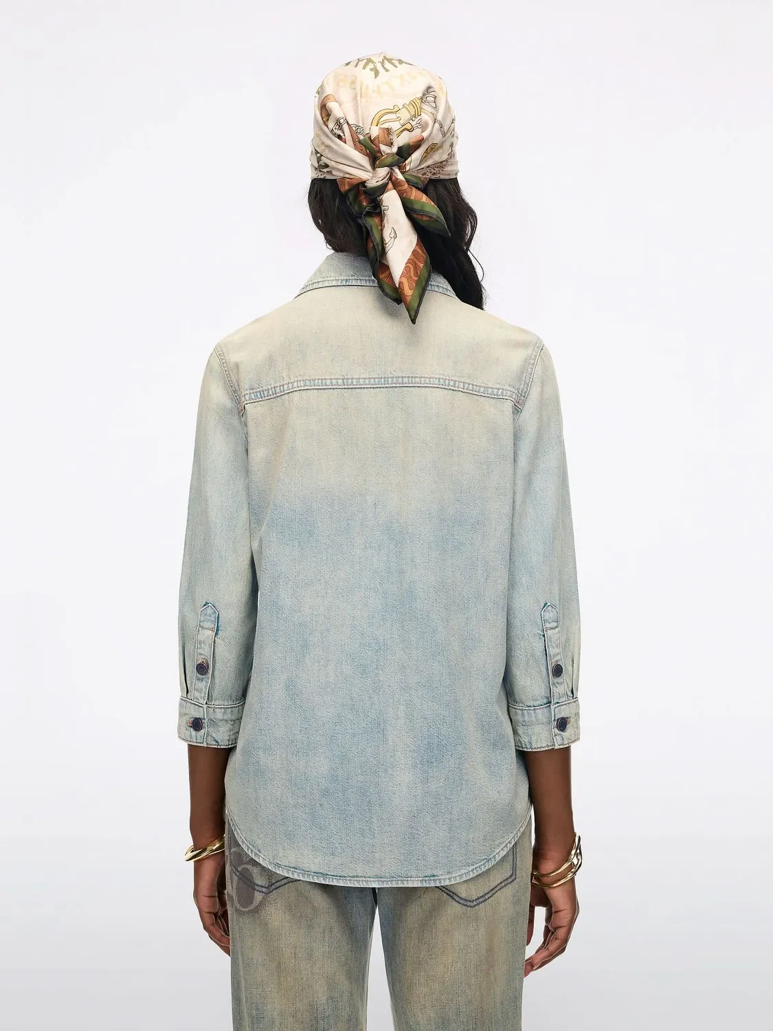 Miss Sixty Printed Denim skjorte blå vintage print