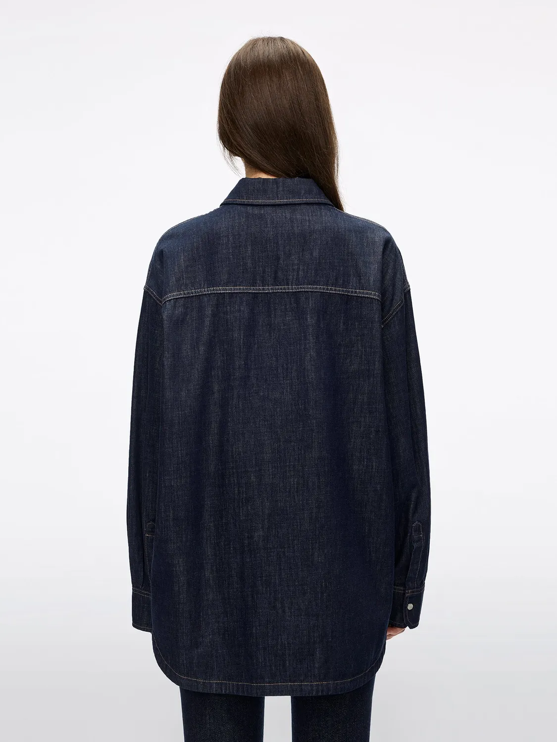 Miss Sixty Logo denimskjorte mørkeblå relaxed fit