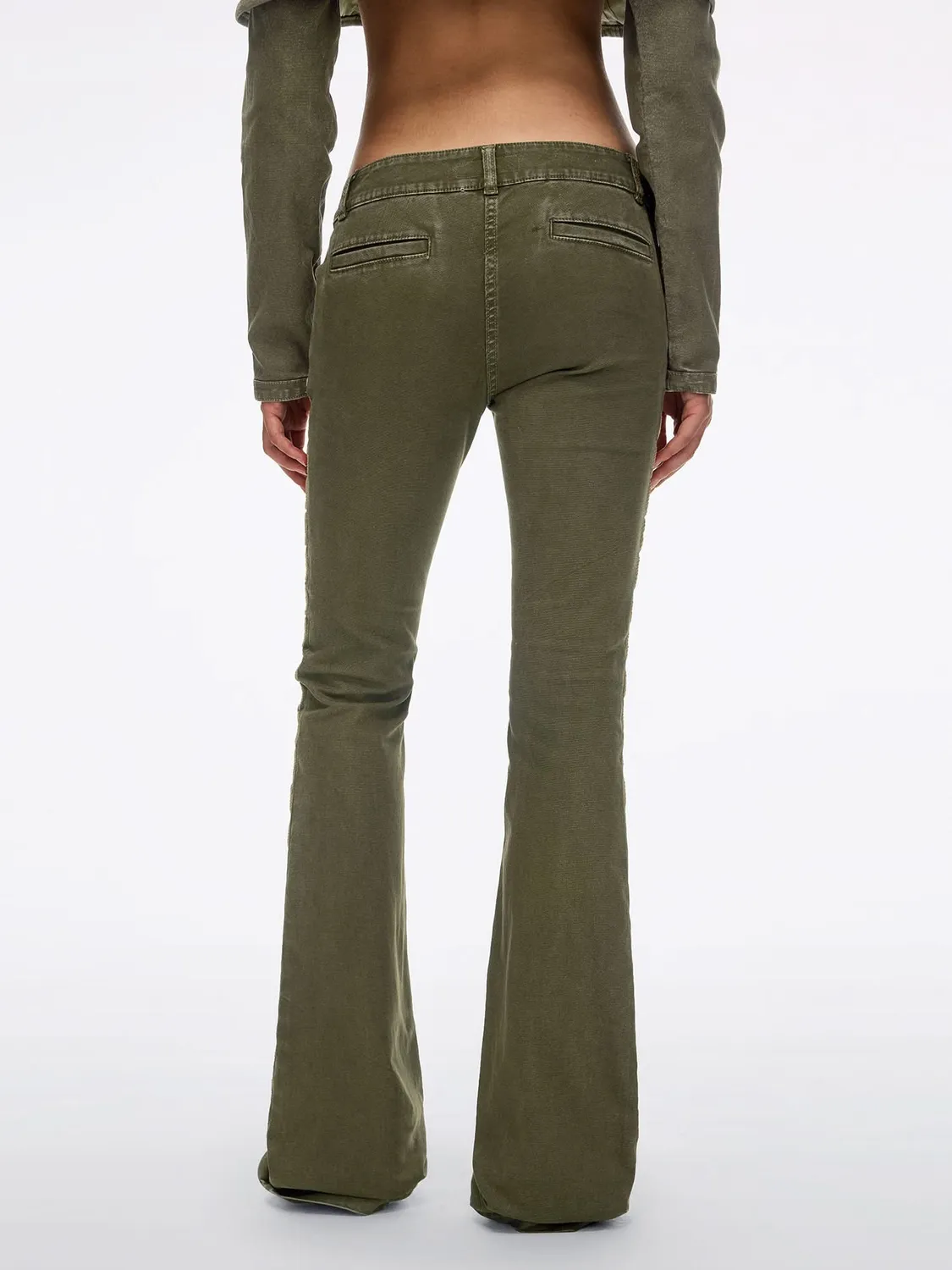 Miss Sixty Napoleon Flare Jeans jeans armygrøn broderi