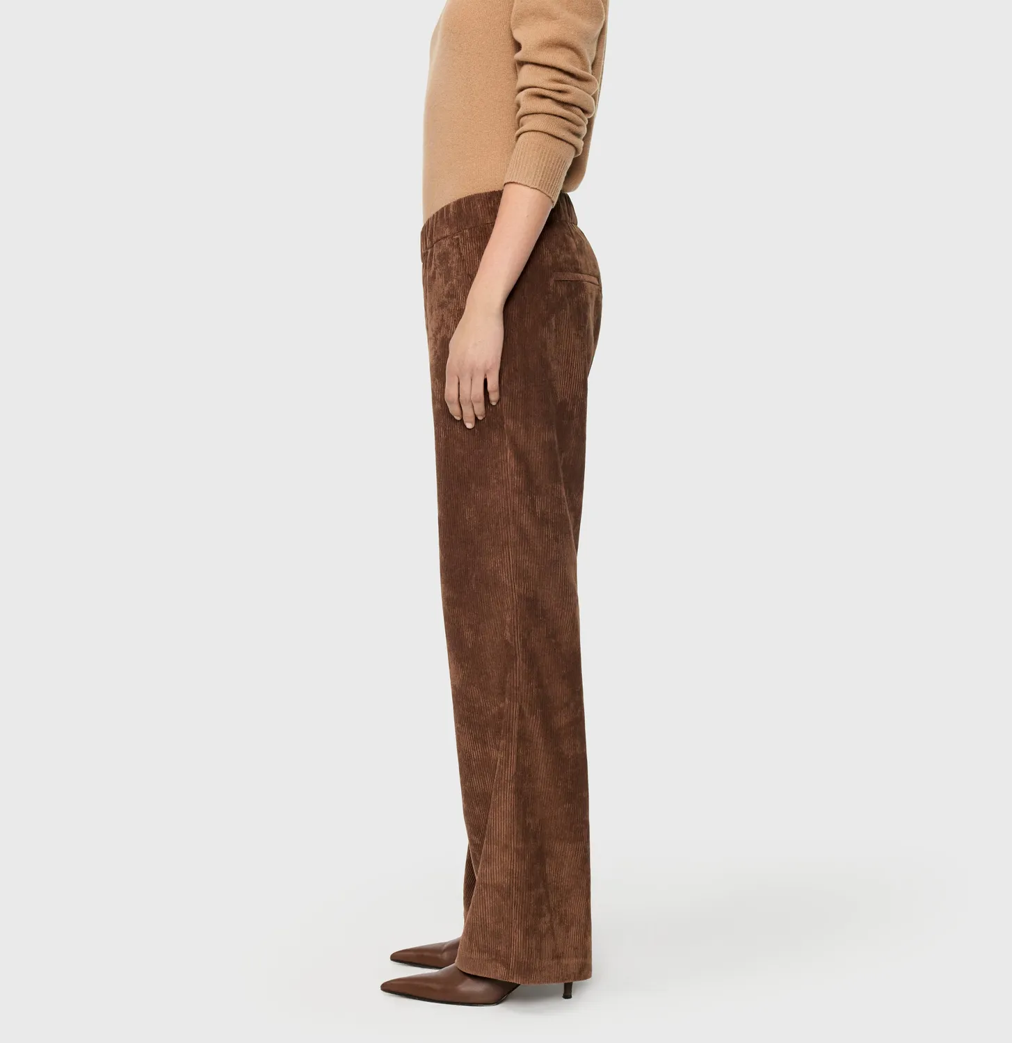 MAC Chiara 3051 cordbukser brun wide leg