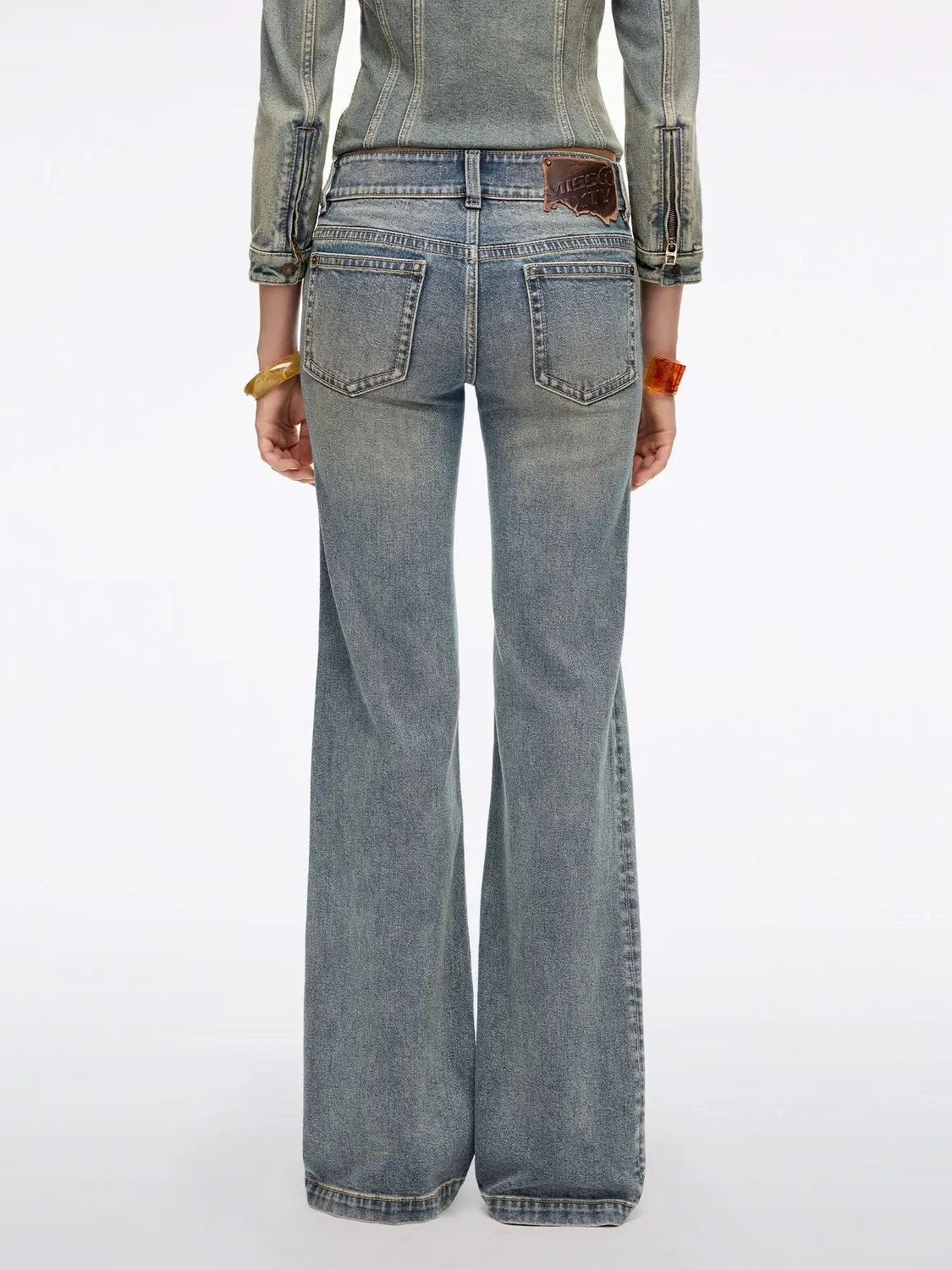 Miss Sixty studded flare jeans vintage dark blue