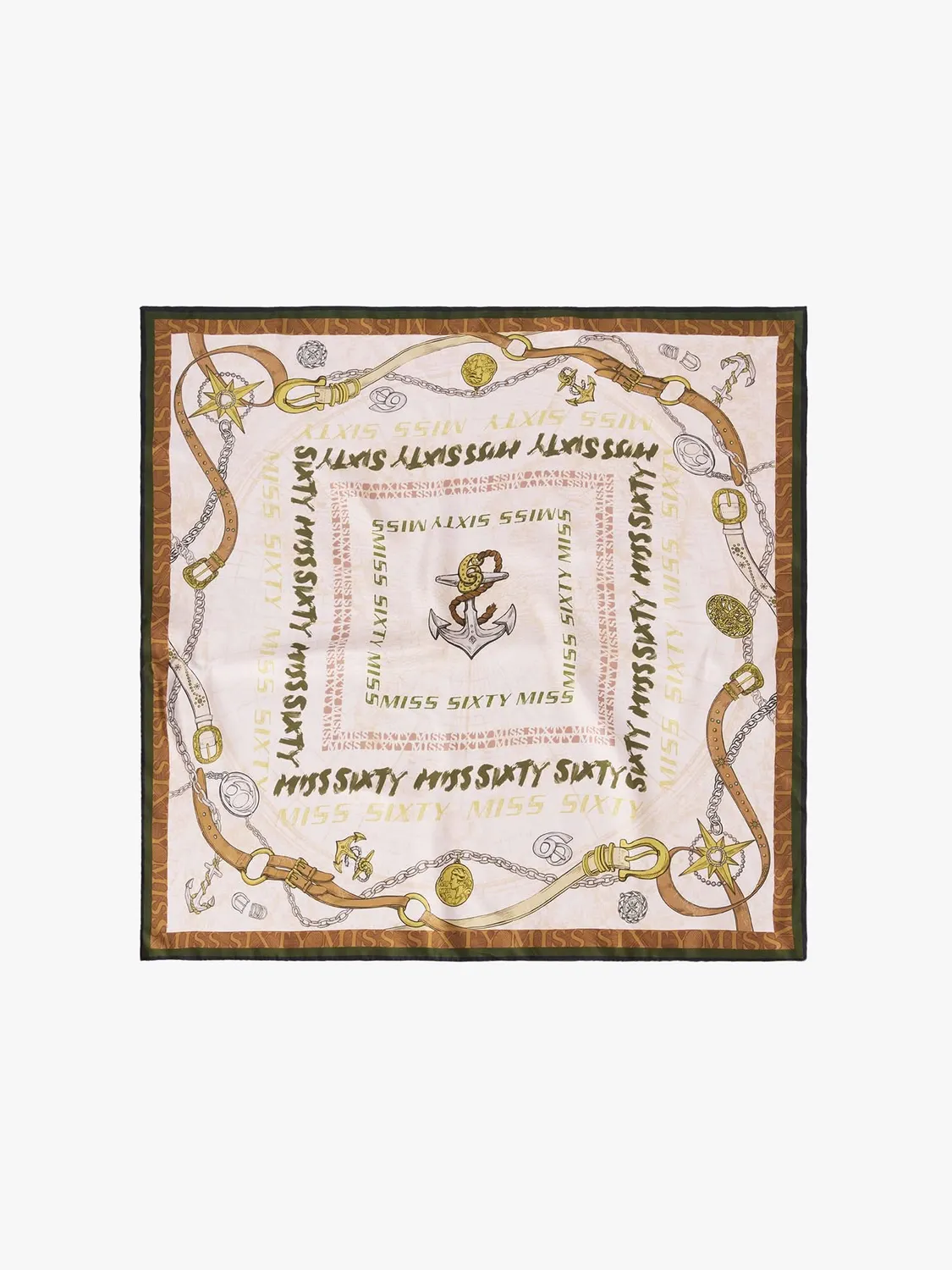 Miss Sixty silketørklæde chestnut print onesize