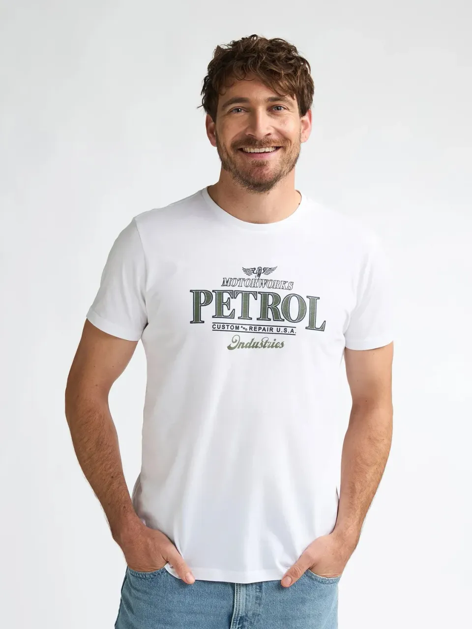 Petrol Industries Astro T-shirt Bright White i bomuld