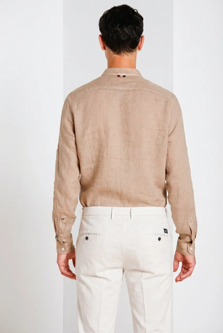 Mason's Porto herreskjorte beige 100% hør