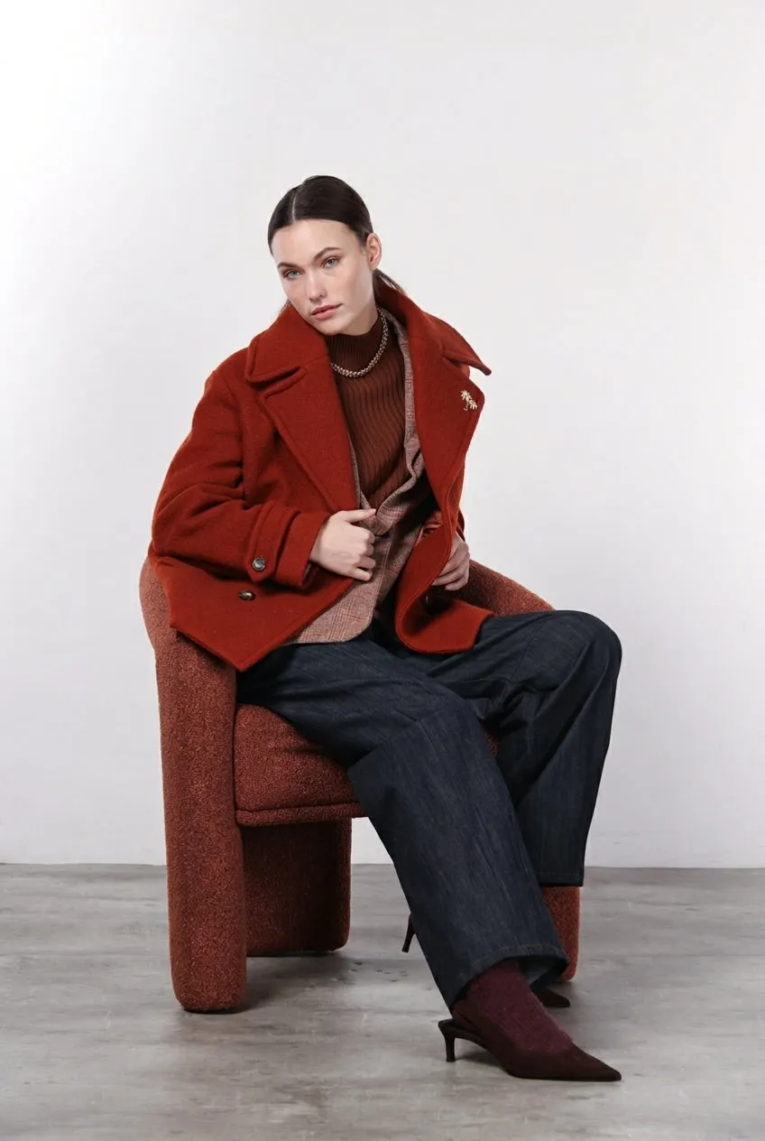 Mason's Leonie frakke terracotta uld bouclé