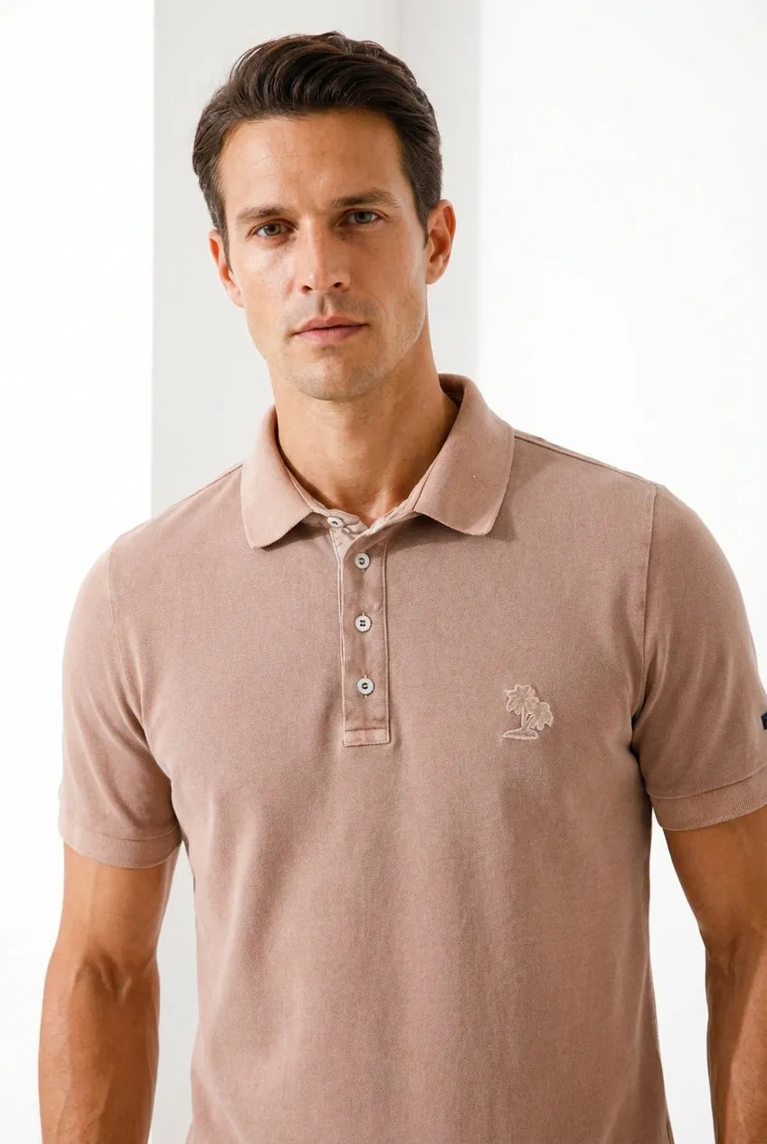 Mason's Leopardi polo terracotta piqué bomuld