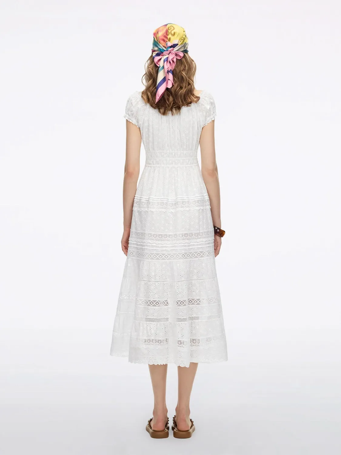 Miss Sixty Embroidered kjole hvid broderi S