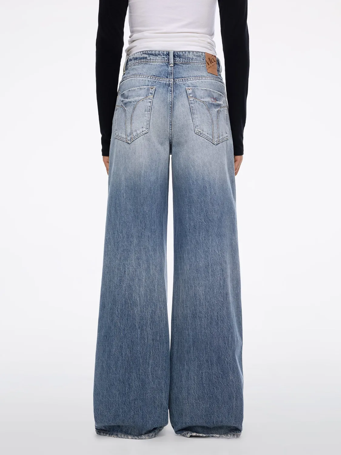 Miss Sixty Jasmine wide leg jeans lyseblå stiv denim