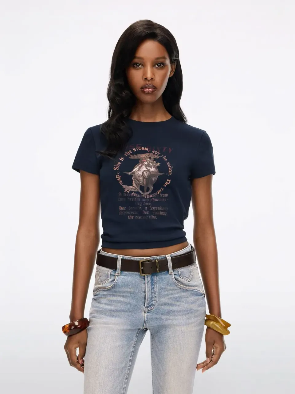 Miss Sixty Mermaid-Print t-shirt navy slim fit