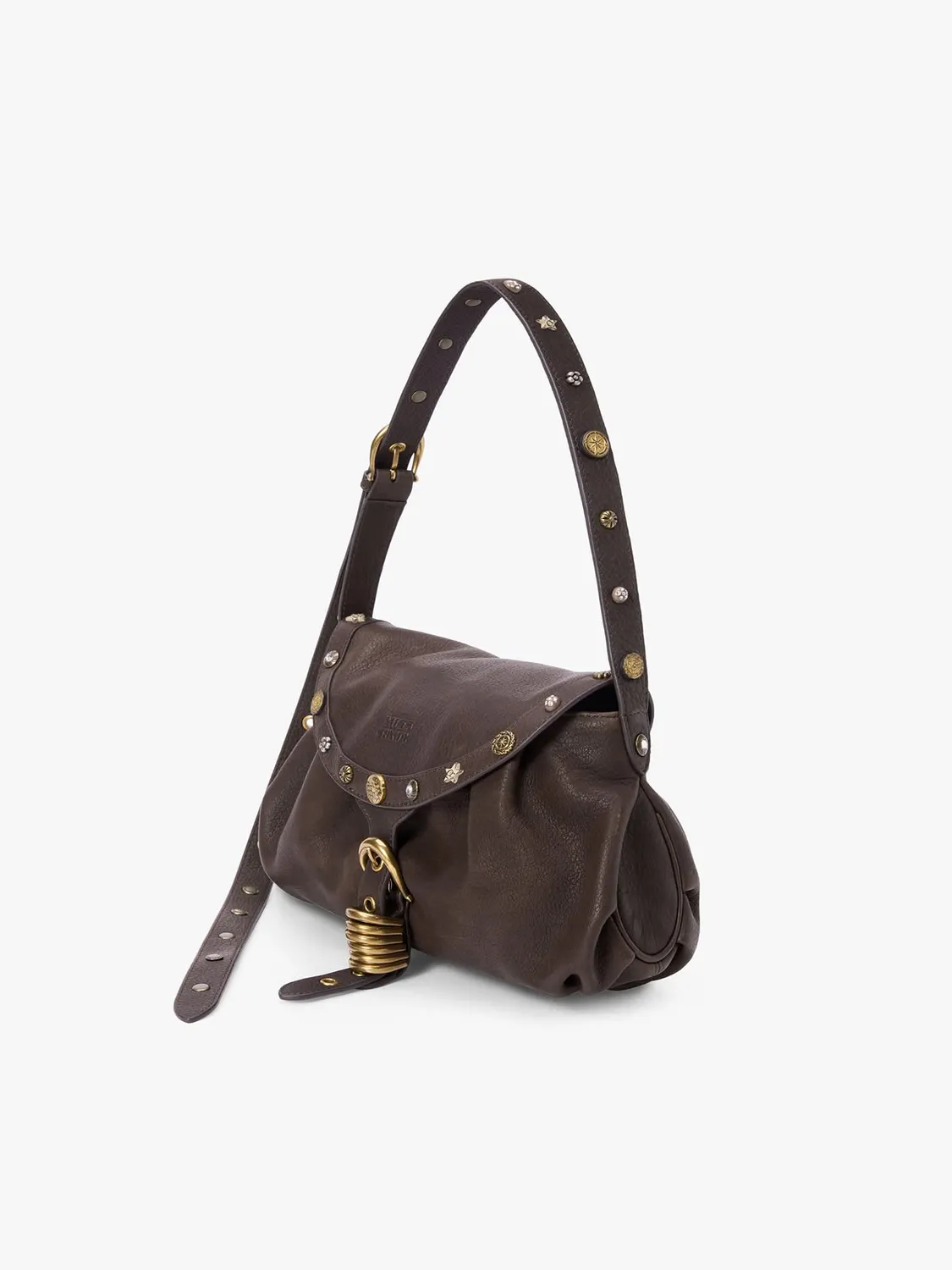 Miss Sixty Studded skuldertaske sort læder med nitter
