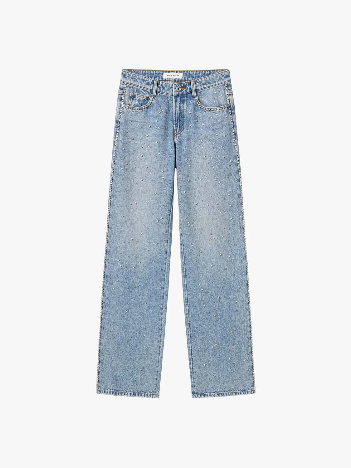 Miss Sixty Pearl Rhinestone jeans light blue straight