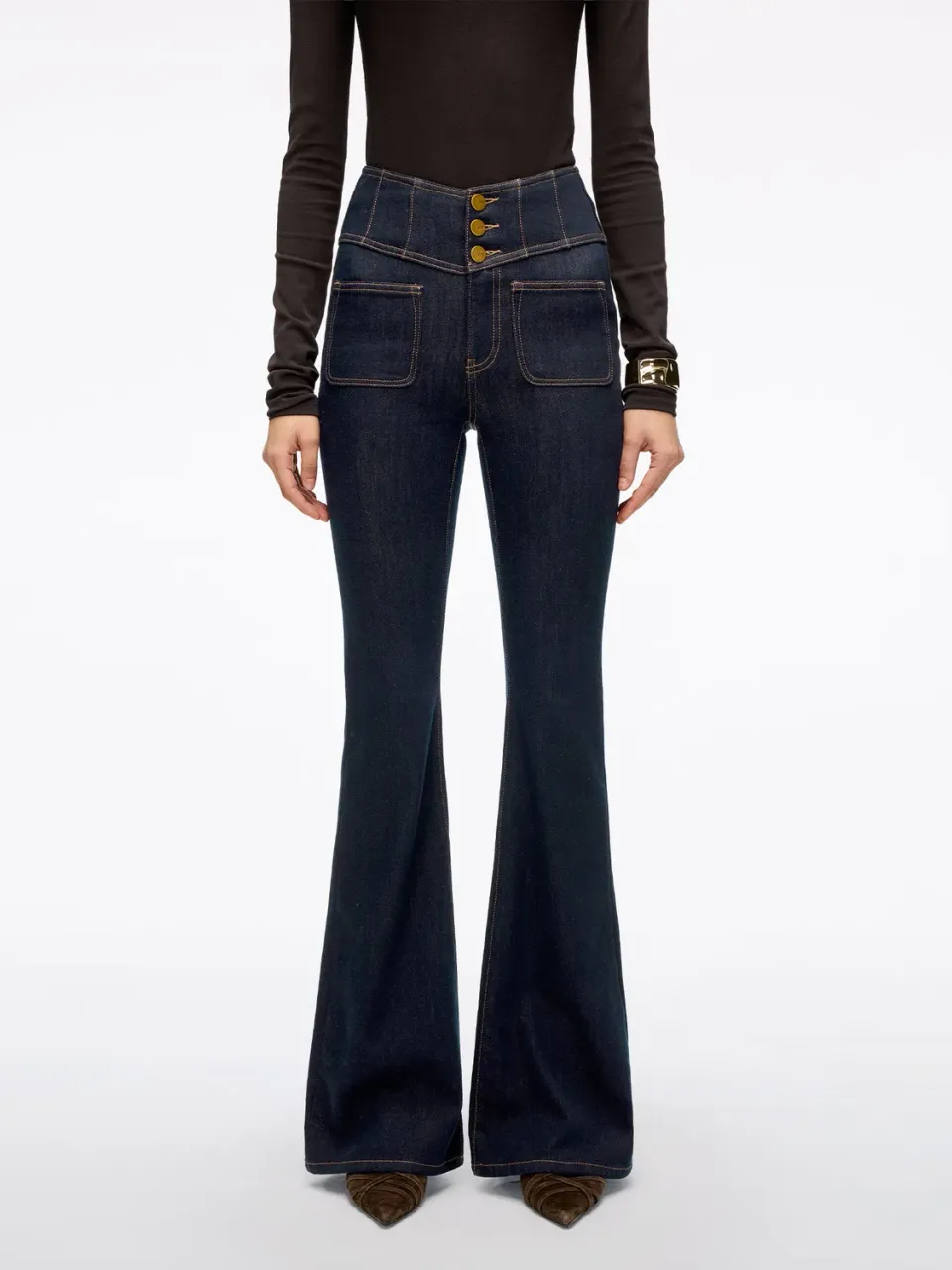 Miss Sixty Glenda Plus 5 flare jeans mørkeblå høj talje