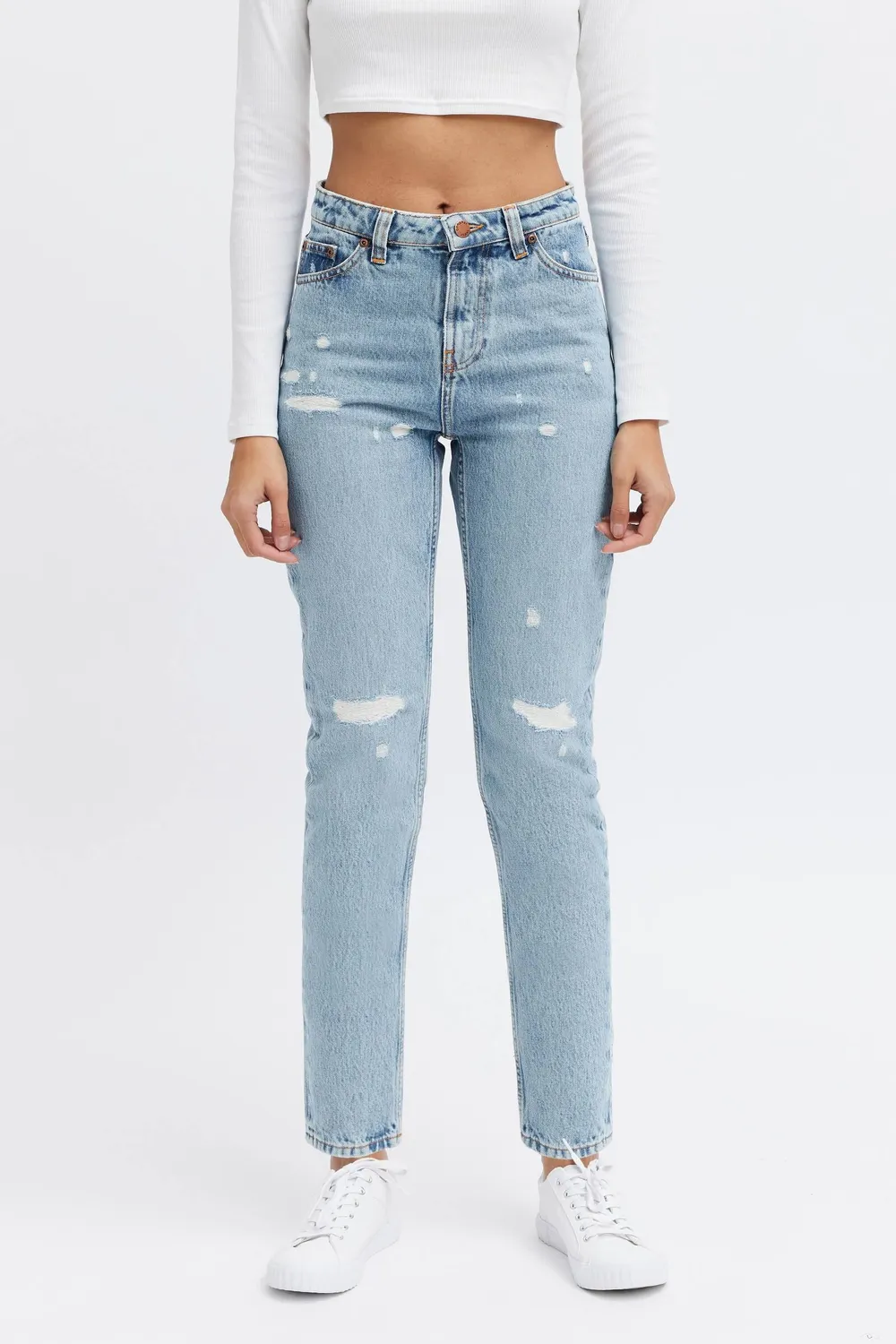 Organsk Oxygen Raw Rebellion jeans lys regular rip