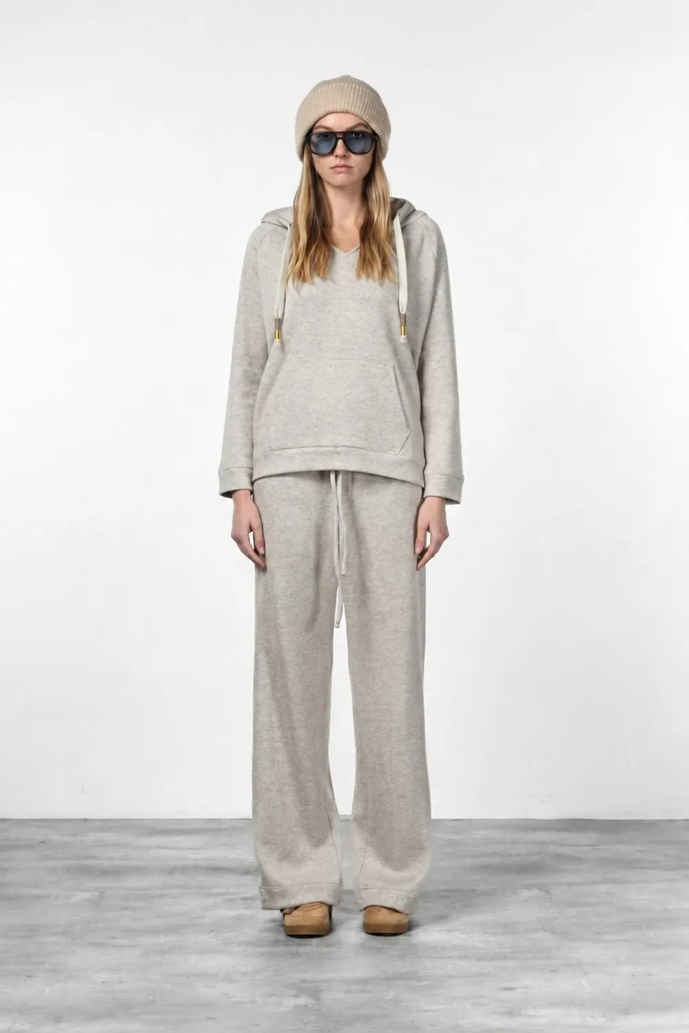 Mason's Hoodie sweatshirt beige strik dame