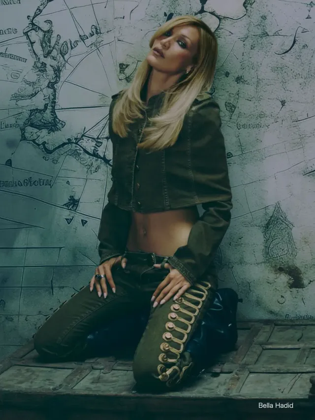 Miss Sixty cropped denimjakke armygrøn
