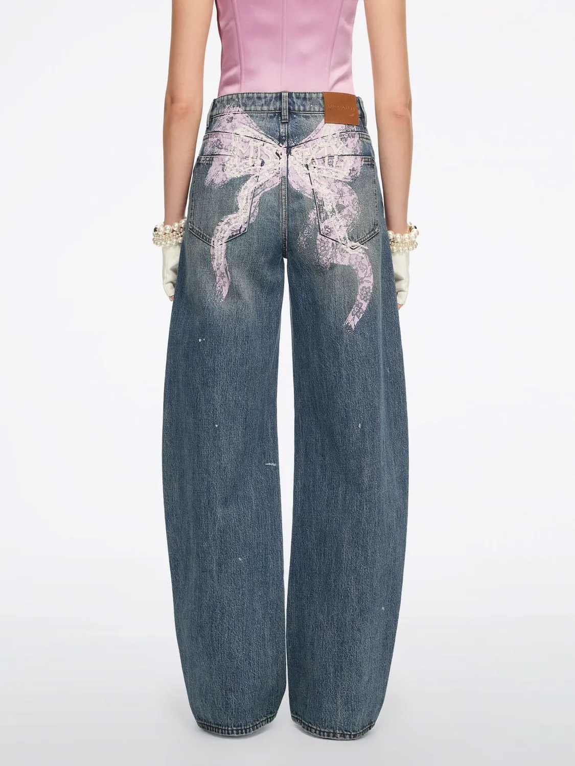 Miss Sixty Bow-Detail Barrel Jeans middle blue