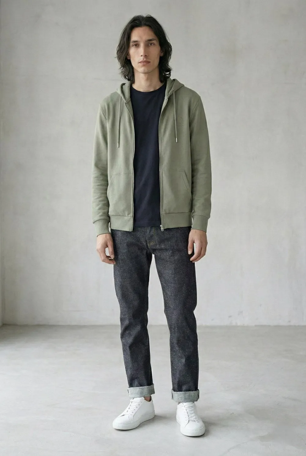 Organsk The Classic Organic Zip-Up Hoodie hættejakke pastelgrøn