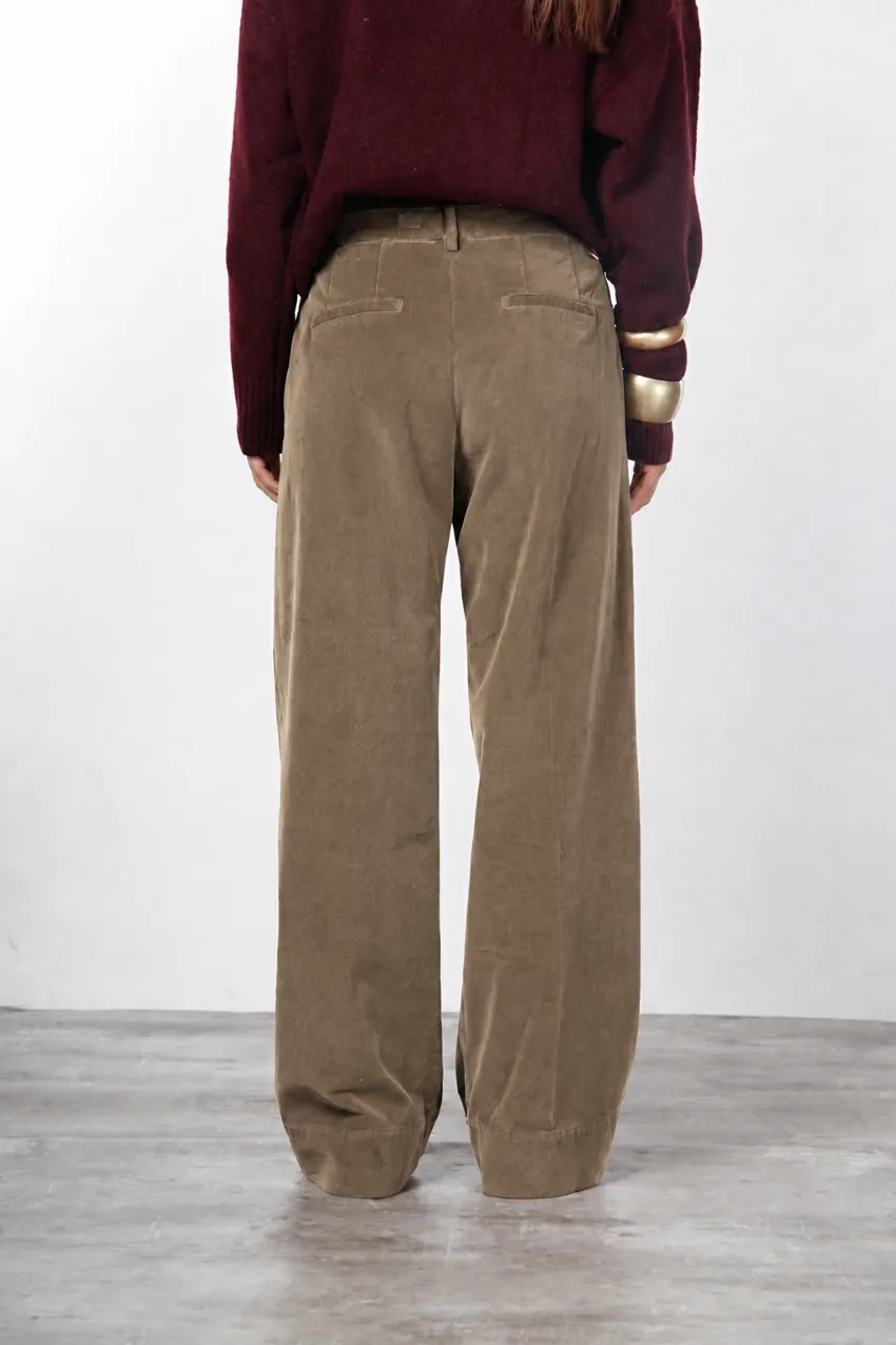 Mason's New York Studio chinos taupe straight fit fløjl