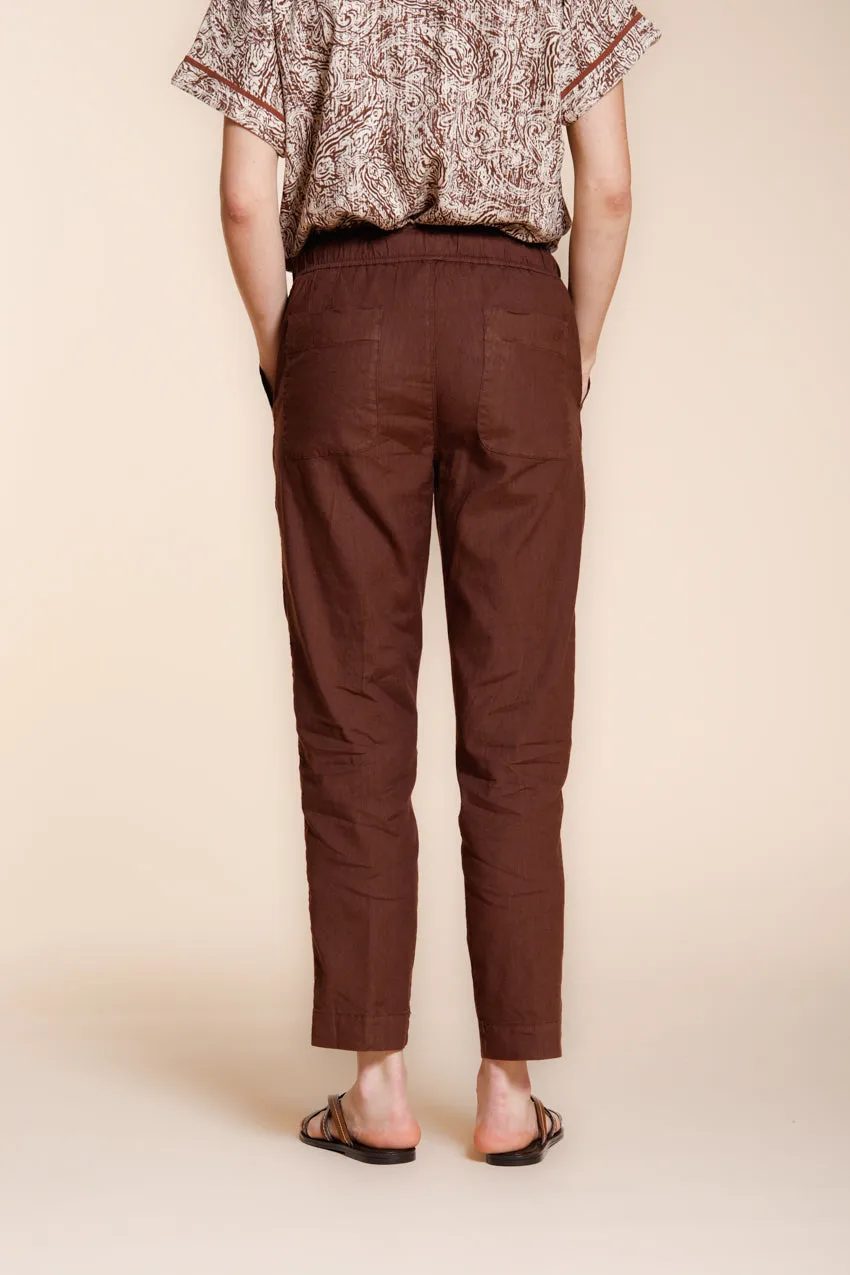 Mason's Jogger City chino bukser relaxed mørkebrun hør