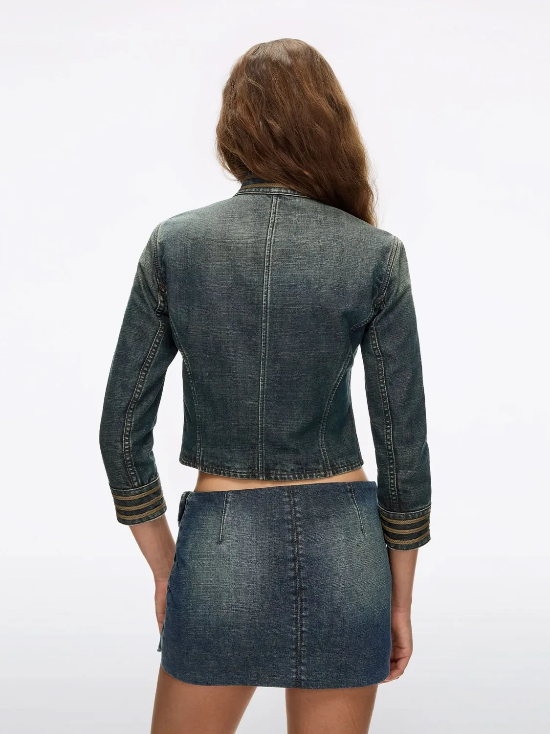 Miss Sixty Napoleon denimjakke denimblå broderi